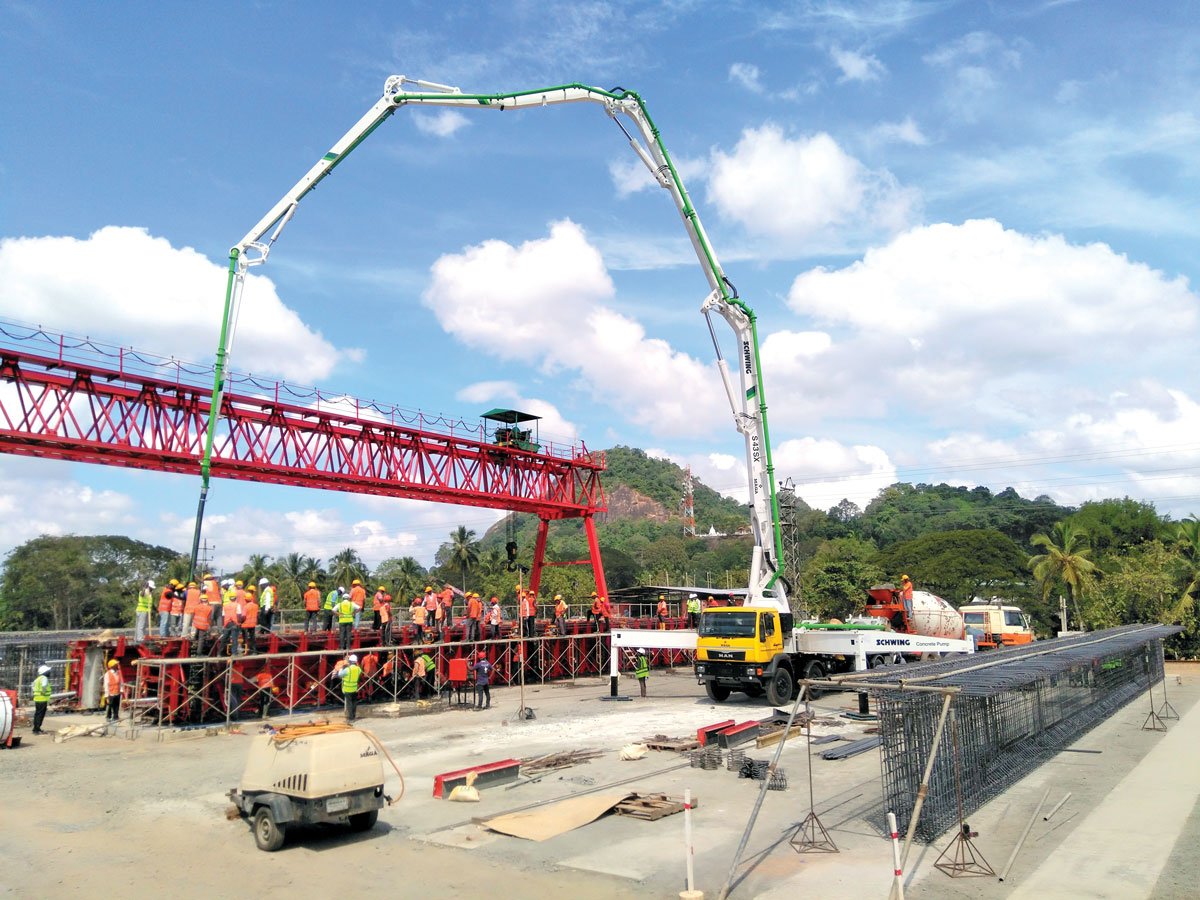 Boom concrete pumps High up in the air Construction Week India