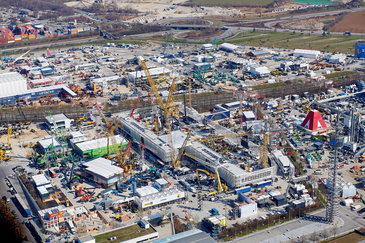 An electric array of display at bauma 2022 Construction Week India