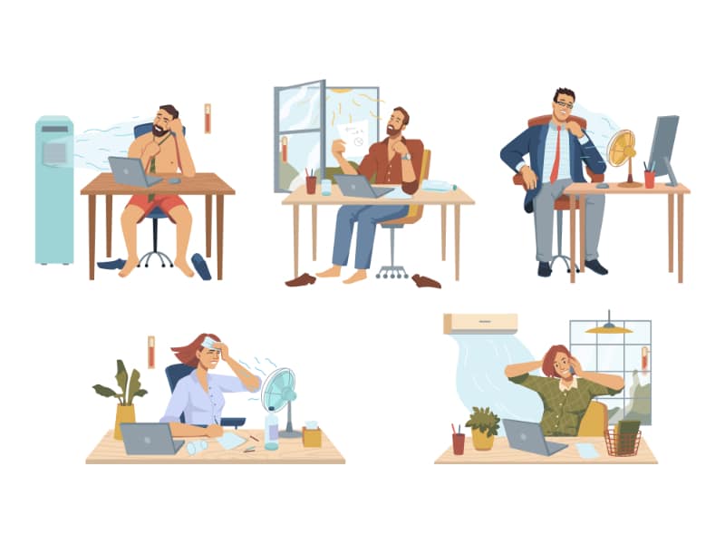 Summer heat effect on employees